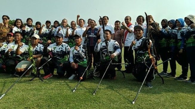 Menteri Pemuda dan Olahraga (Menpora) Zainudin Amali di Lapangan Panahan, Senayan, Jakarta, Jumat (25/10/2019).