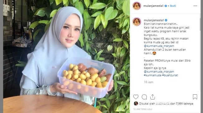 Mulan Jameela promosikan kurma muda. (Instagram/@mulanjameela1)