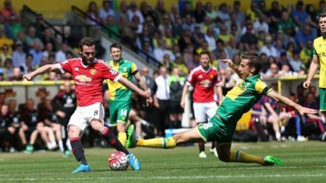 Pertandingan Norwich City vs Manchester United di Liga Primer Inggris musim 2015/2016. (JUSTIN TALLIS / AFP)