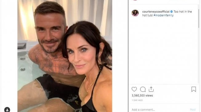 David Beckham dan Courteney Cox. (Instagram/@courteneycoxofficial)