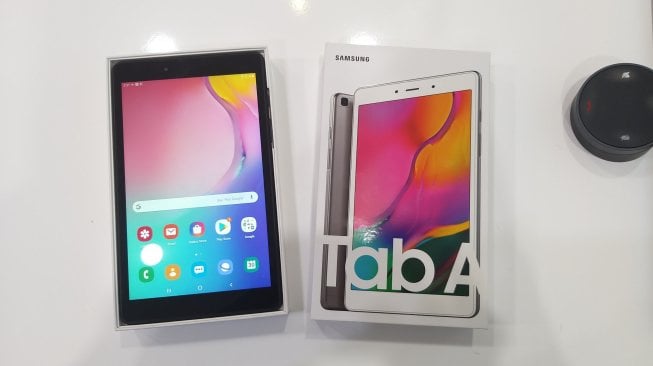 Samsung Galaxy Tab A 2019, tablet murah yang dirancang untuk mendukung pendidikan, diperkenalkan di Jakarta, Rabu (30/10/2019). [Suara.com/Lintang Siltya Utami]