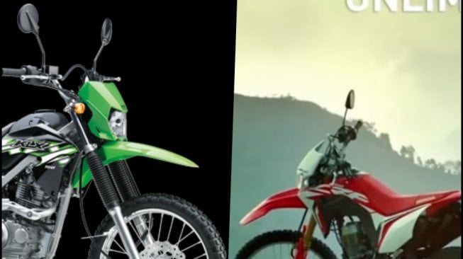Kawasaki KLX vs Honda CRF150L. (Kolase)