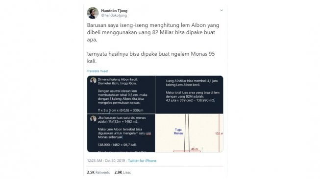 Cuitan warganet, anggaran belanja lem aibon. [Twitter] 