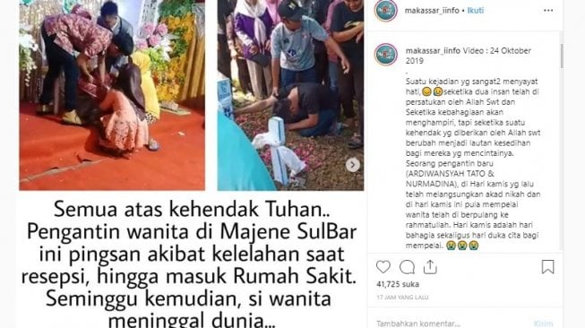 Kelelahan Resepsi Pengantin Wanita Meninggal Seminggu