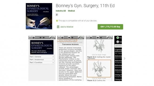 Aplikasi dan game termahal Android, Bonney's Gyn. Surgery, 11th Ed. [Google Play Store] 