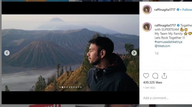 Raffi Ahmad Liburan ke Gunung Bromo (instagram.com/raffinagita1717)