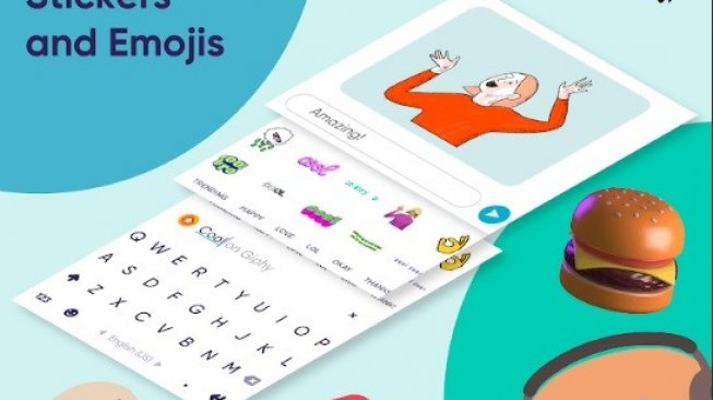 Aplikasi Keyboard Terbaik di Android, Fleksy. [Google Play Store]