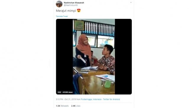 Aksi guru mengatasi murid ,mengantuk di kelas ini kocak. [Twitter]