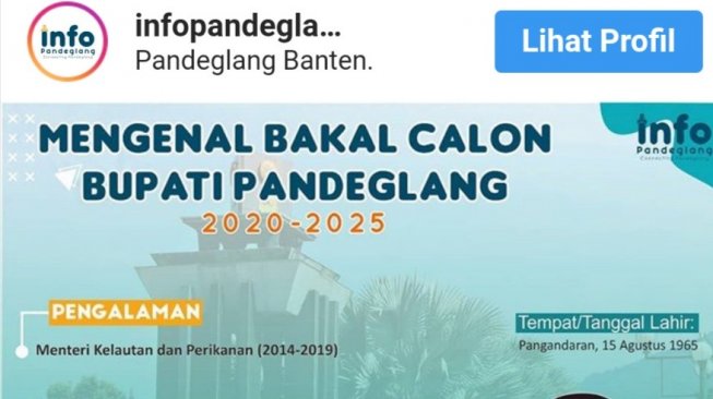 Postingan soal Susi Pudjiastuti Bakal Calon Bupati Pandeglang, hoaks.