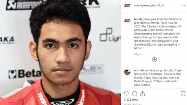 Gantikan Dimas Ekky, Andi Gilang Wakili Indonesia di Moto2 2020