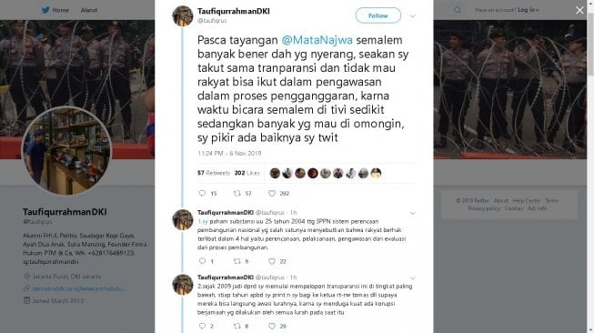 Cuitan Taufiqurrahman - (Twitter/@taufiqrus)