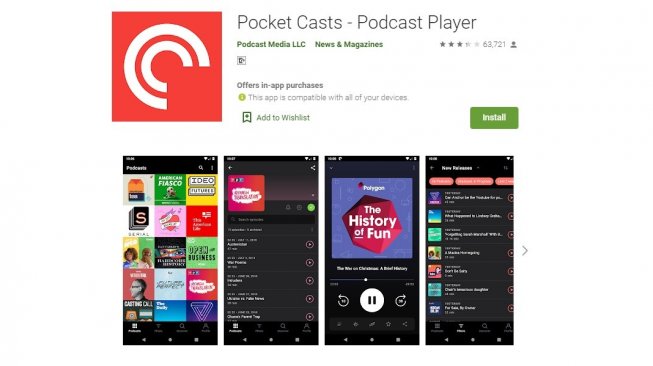 Aplikasi Android terbaik November 2019, Pocket Casts. [Google Play Store]