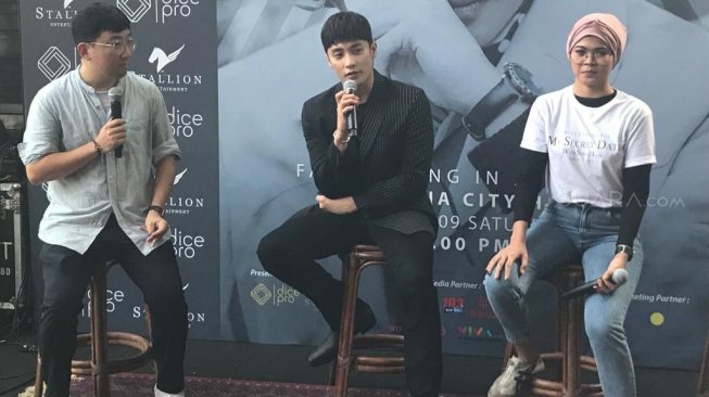 Sung Hoon siap menggelar acara fanmeeting di Jakarta, Sabtu (8/11/2019). [Sumarni/Suara.com]