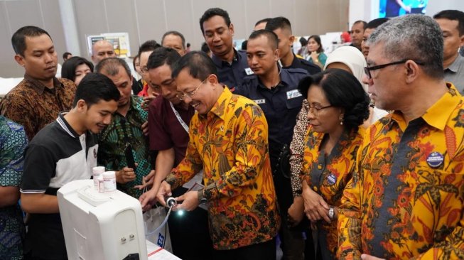 Menteri Kesehatan Terawan Agus Putranto dalam rangkaian acara Hari Kesehatan Nasional ke-55 di ICE BSD, Tangerang, Sabtu (9/11/2019). (Dok. Kemenkes)