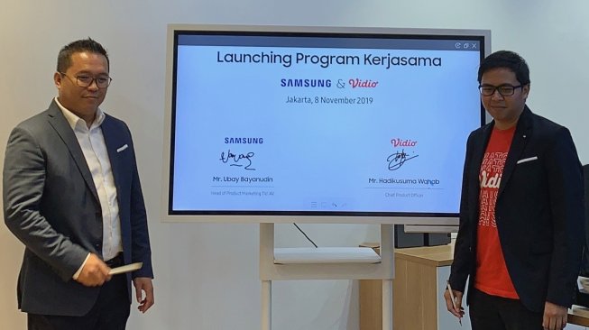 Kerja sama Samsung dengan Vidio di Jakarta. [Samsung Indonesia]