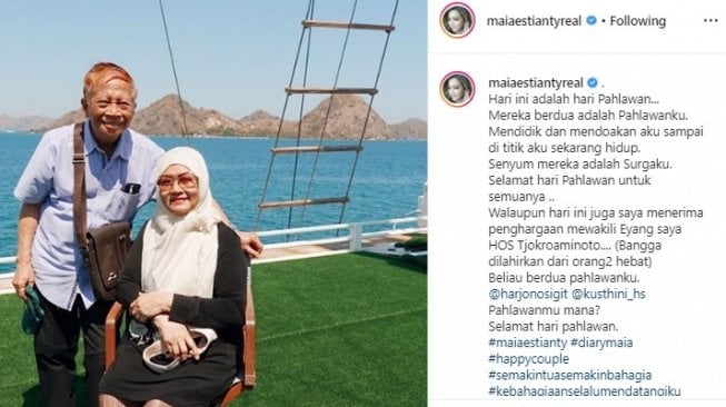 Maia Estianty posting foto 2 orangtuanya. 