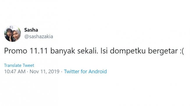 Cuitan warganet promo 11.11. [Twitter]