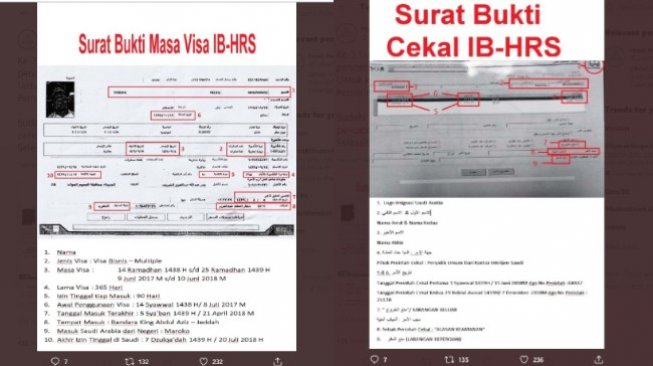 FPI menunjukkan surat bukti pencekalan terhadap pimpinannya (twitter @LaskarIslam_FPI)