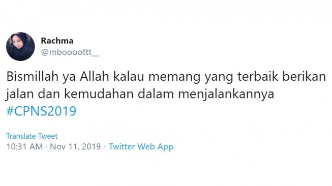 Cuitan warganet harapan #CPNS2019. [Twitter]