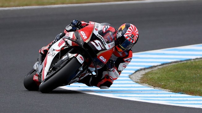 Pebalap Prancis, Johann Zarco, saat memperkuat tim LCR Honda pada sesi latihan bebas MotoGP Australia di Phillip Island, Minggu (26/10/2019). [AFP/Glenn Nichols]