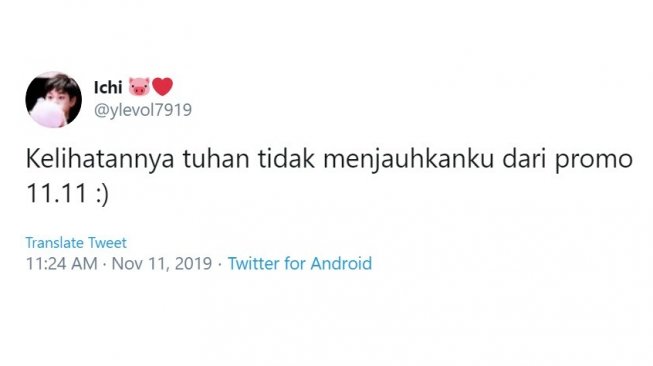 Cuitan warganet promo 11.11. [Twitter]