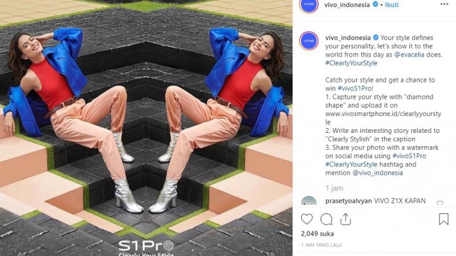 Potret Eva Celia Bocorkan Kehadiran Vivo S1 Pro