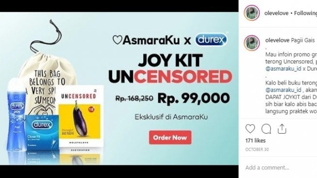 Iklan buku uncensored milik Citra Ayu (Instagram/@olevelove)