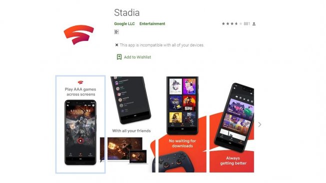 Google Stadia. [Google Play Store]