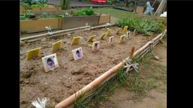 Jadi Horor, Foto Murid di Lahan Tanaman Ini Bikin Salah Fokus