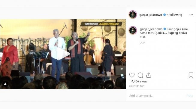 Ganjar Pranowo dan Djaduk Ferianto - (Instagram/@ganjar_pranowo)