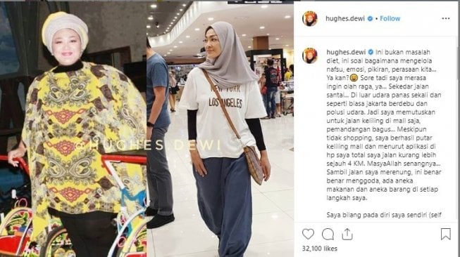 Turun 90 Kg dalam 15 Bulan, Dewi Hughes Bagikan Trik Lakukan Diet Kenyang