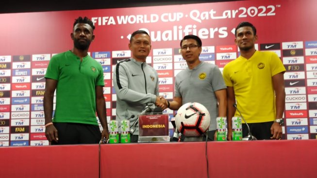Yeyen Tumena dalam konferensi pers jelang laga Malaysia vs Indonesia di Kualifikasi Piala Dunia 2022. (Dok. PSSI)