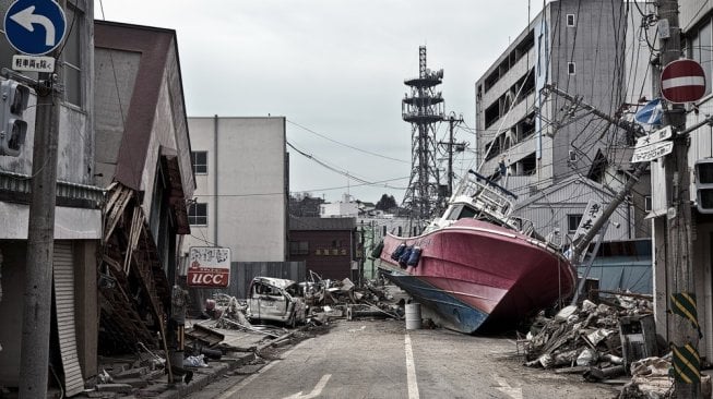 Ilustrasi tsunami Fukushima. [Shutterstock]