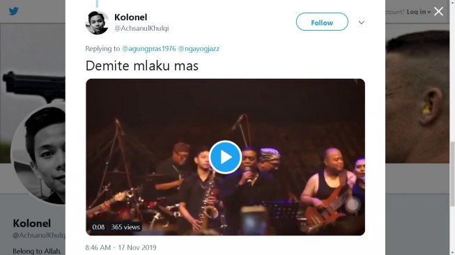 Sosok misterius di Ngayogjazz 2019 - (Twitter/@AchsanulKhulqi)