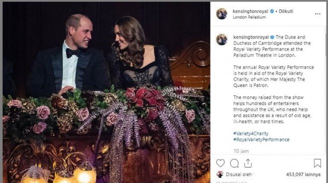 Kencan mewah ala Pangeran William dan kate Middleton. (Instagram/kensingtonroyal)