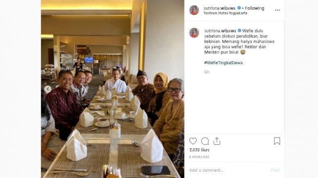 Rektor UNY Sutrisna Wibawa dengan Mendikbud Nadiem Makarim - (Instagram/@sutrisna.wibawa)