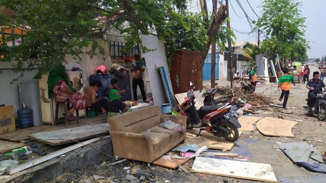 Lokasi pemukiman warga, korban penggusuran di Sunter, Tanjung Priok, Jakarta Utara. (Suara.com/Stephanus Aranditio).