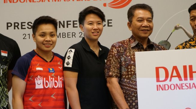 Eks pebulutangkis spesialis ganda campuran Indonesia, Liliyana Natsir di Hotel Pulman, Jakarta, Kamis (21/11/2019). [Suara.com/Arief Apriadi]