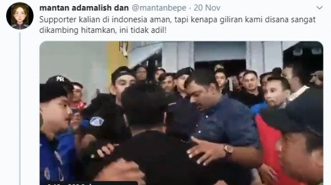 Pengakuan suporter Indonesia yang sempat ditahan di Malaysia (Twitter)