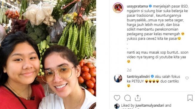 Ussy Sulistiawaty ajak anak ke pasar tradisional