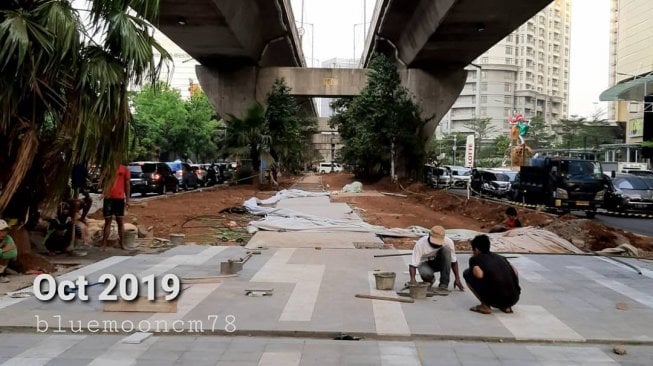 Penampakan Jalan Prof.Dr.Satrio kolong JLNT Casablanca tahun 2019 (Instagram/bluemooncm78)