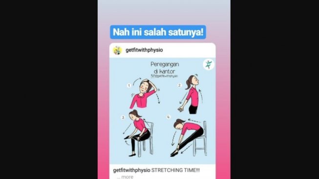 Peregangan ketika bekerja untuk mengurangi sakit leher (Twitter/@ame_rrrrr)