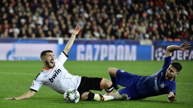 Laga Valencia vs Chelsea di Mestalla Stadium, Kamis (28/11/2019) dini hari WIB berakhir sama kuat 2-2. (Foto: AFP)