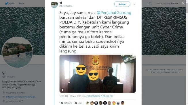 Pengguna Twitter dituding menghina Jogja - (Twitter/@belomwaras)