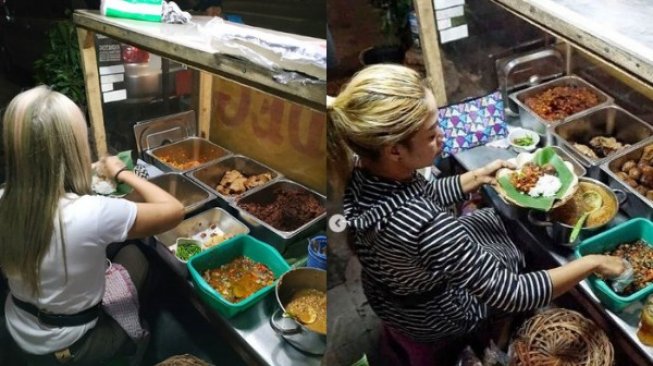 Viral, Gudeg Mbak Pirang Yogya, Penampilan Sang Penjual Curi Perhatian