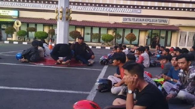 Ratusan Sepeda Motor Diamankan Polrestabes Makassar Saat Patroli Besar