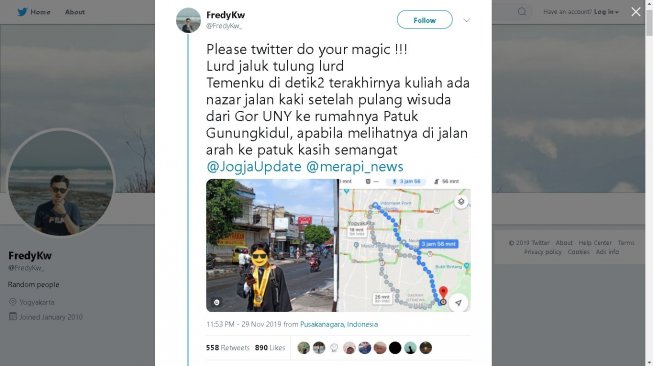 Viral Wisudawan UNY Pulang Jalan Kaki ke Patuk, sang Rektor Beri Respons