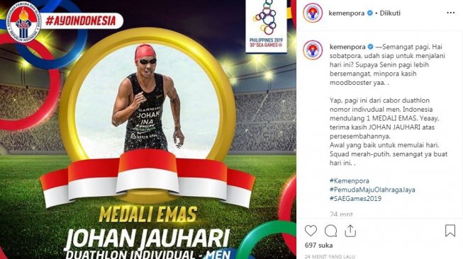 Johan Jauhari Tambah Perolehan Medali Emas Indonesia di SEA Games 2019