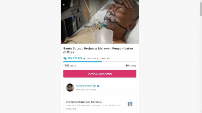 Mahasiswa UGM galang dana untuk perawatan ayahnya - (KitaBisa/Ferdinand Maycello)