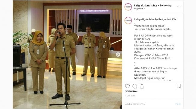 Kisah viral ASN resign - (Instagram/@kaligrafi_danishabby)